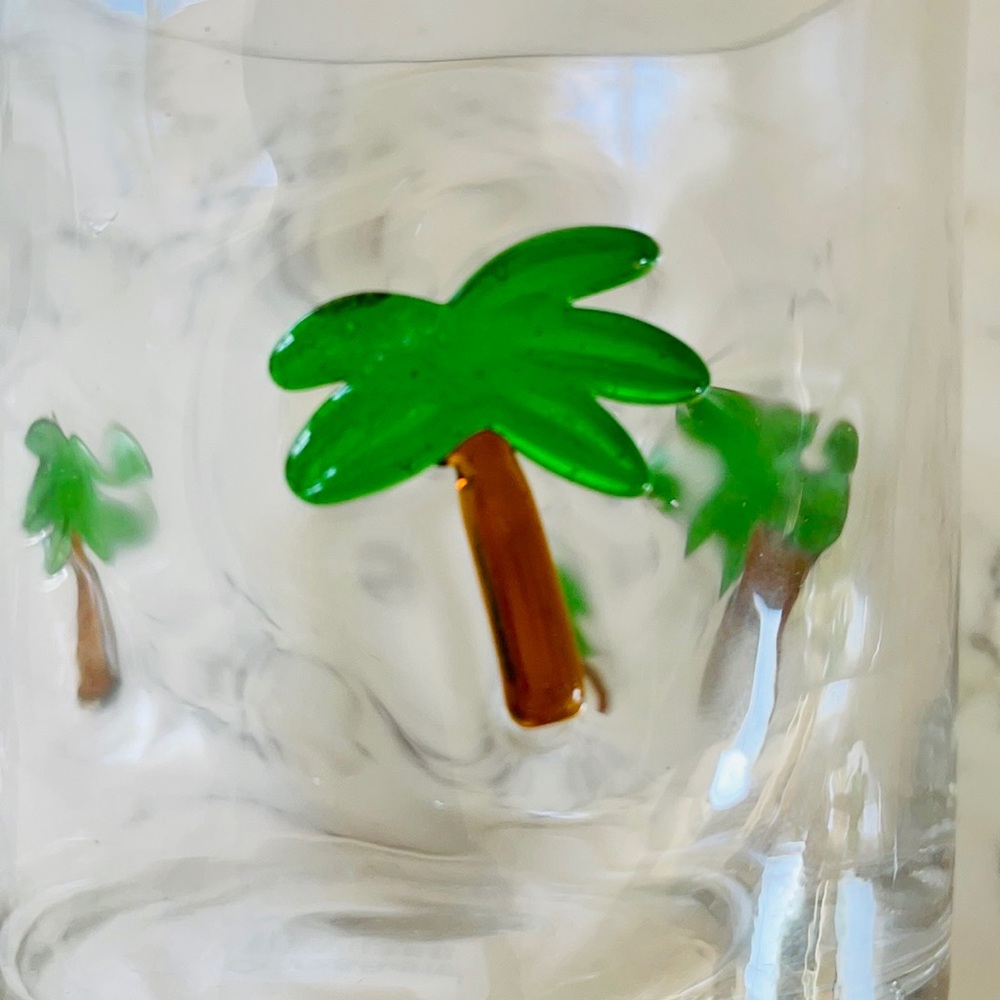 Crate&barrel 🌴Palm Tree Old-Fashioned Glasses - Picture 10 of 12
